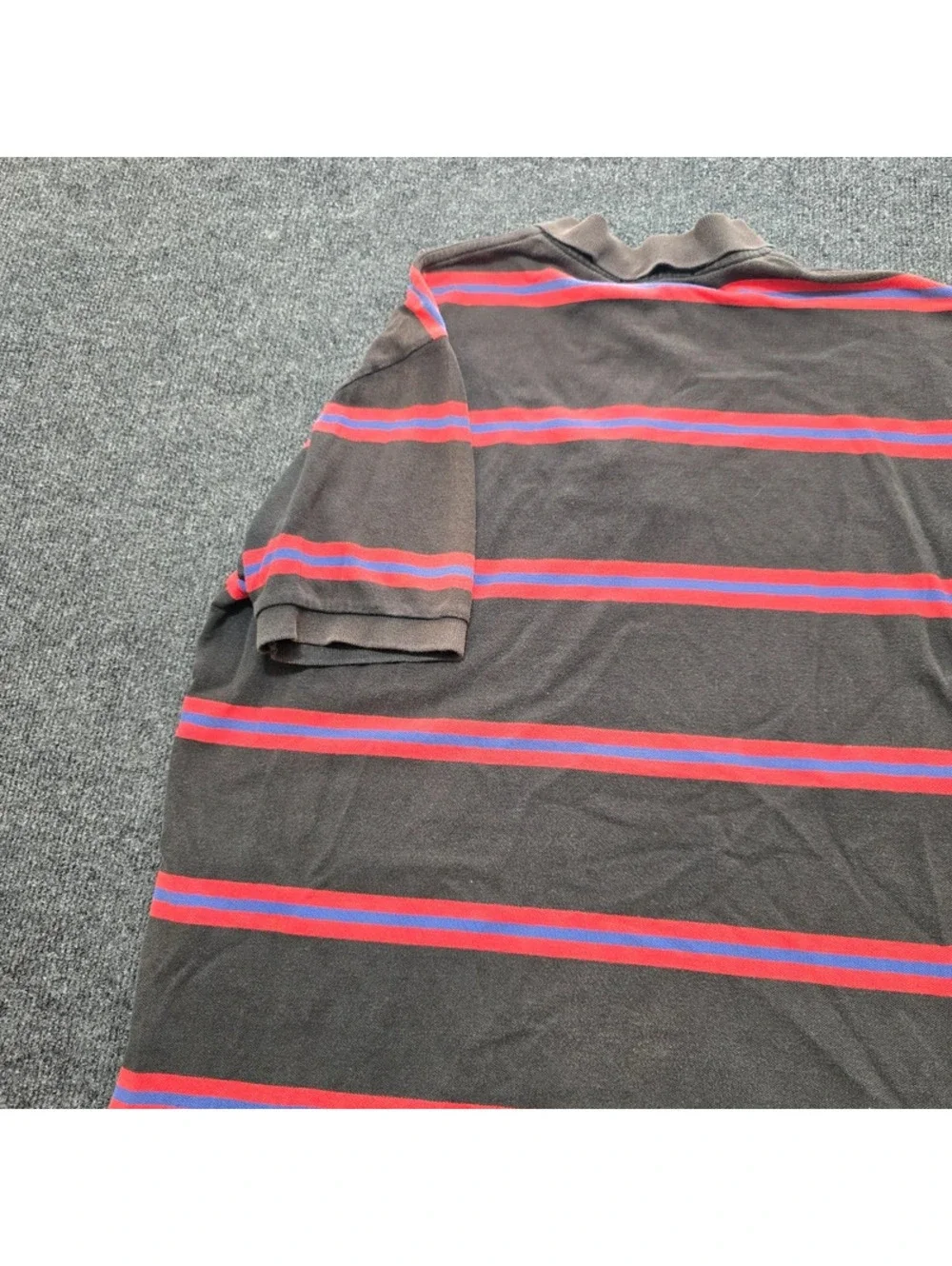 Vtg Polo Ralph Lauren Striped Polo Shirt XL Black Red Purple Grunge Indie Sleaze